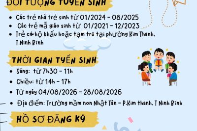 THÔNG BÁO TUYỂN SINH NĂM HỌC 2026-2027 – TRƯỜNG MẦM NON NHẬT TÂN