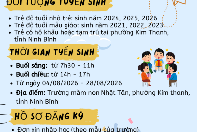 THÔNG BÁO TUYỂN SINH NĂM HỌC 2026-2027 – TRƯỜNG MẦM NON NHẬT TÂN